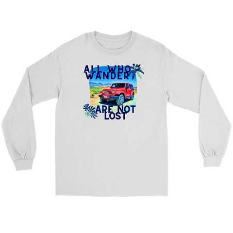 teelaunch T-shirt Gildan Long Sleeve Tee / White / S All Who Wander Are Not Lost - Womens T-Shirt