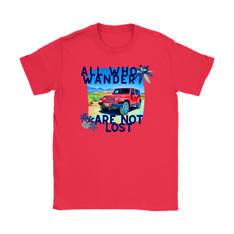 teelaunch T-shirt Gildan Womens T-Shirt / Red / S All Who Wander Are Not Lost - Womens T-Shirt