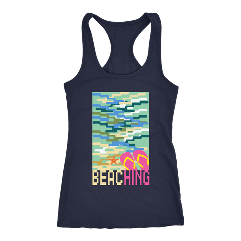 teelaunch T-shirt Racerback Tank / Navy / XS "BEACHING" PREMIUM T-SHIRT