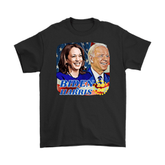 teelaunch T-shirt Gildan Mens T-Shirt / Black / S Biden and Harris 2020 Graphic Novelty T-Shirt