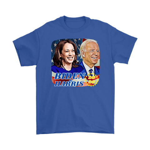 teelaunch T-shirt Gildan Mens T-Shirt / Royal Blue / S Biden and Harris 2020 Graphic Novelty T-Shirt