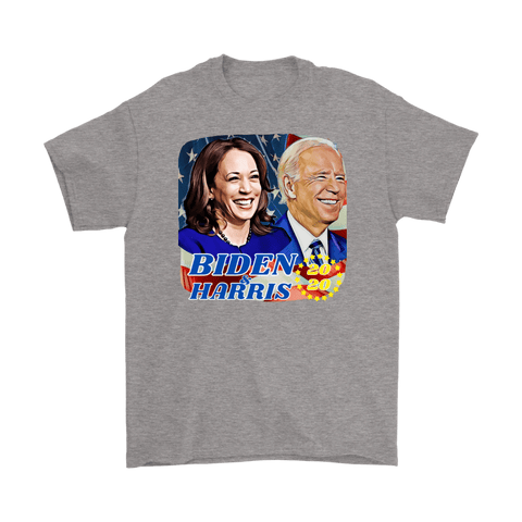 teelaunch T-shirt Gildan Mens T-Shirt / Sport Grey / S Biden and Harris 2020 Graphic Novelty T-Shirt