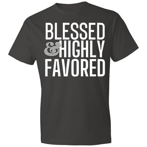 CustomCat T-Shirts Smoke / S Blessed & Highly Favored Men's Lightweight T-Shirt 4.5 oz