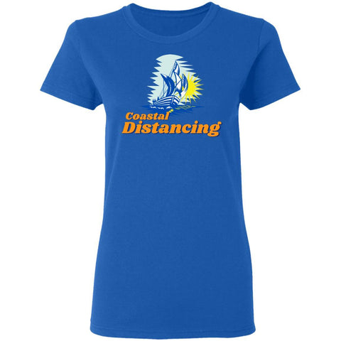 CustomCat T-Shirts Royal / S Coastal Distancing Ladies' 5.3 oz. T-Shirt