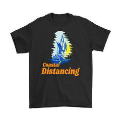 teelaunch T-shirt Gildan Mens T-Shirt / Black / S Coastal Distancing Novelty T-Shirts