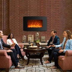 Curved Wall Mount 35-inch Electric Fireplace Heater