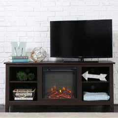 Espresso 2-in-1 Electric Fireplace TV Stand Heater