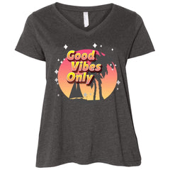 Good Vibes Only Ladies' Plus size V-Neck T-Shirt