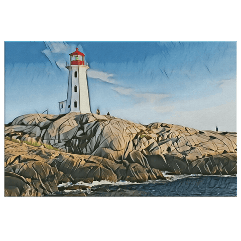 teelaunch Canvas Wall Art 3 8 x 12 Lighthouse On The Coast
