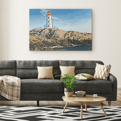 teelaunch Canvas Wall Art 3 Lighthouse On The Coast