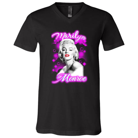 CustomCat T-Shirts Black / X-Small Marilyn Monroe Unisex Jersey  V-Neck T-Shirt