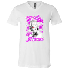 CustomCat T-Shirts White / X-Small Marilyn Monroe Unisex Jersey  V-Neck T-Shirt