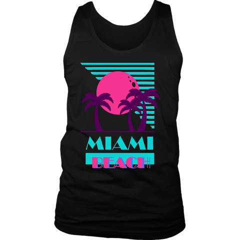 Miami Beach Retro-Style Souvenir Tank Top-Mens