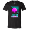 Image of CustomCat T-Shirts Black / X-Small Miami Beach Retro Unisex Jersey  V-Neck T-Shirt