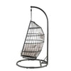 Image of BIGGS DEALS Patio Hanging Chair With Wicker Lattice Frame, Black
