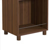 Image of Benzara The Urban Port 34 Inch 3 Tier Wooden Curio Cabinet With Wood Grain Details, Dark Brown