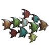 Image of Benzara Three Dimensional Multicolor Hanging Metal Fish Wall Art Décor