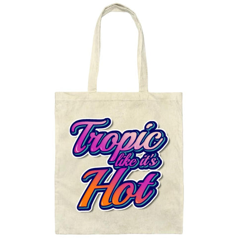 CustomCat Bags Natural / One Size Tropic Like it's Hot Canvas Tote Bag