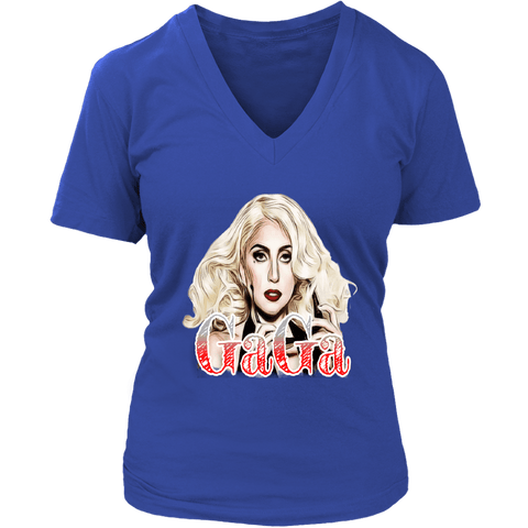 teelaunch T-shirt District Womens V-Neck / Royal Blue / S Womens V-Neck T-Shirt - GaGa