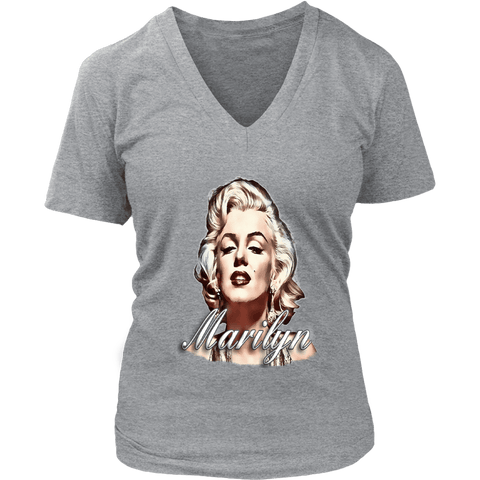 teelaunch T-shirt District Womens V-Neck / Heathered Nickel / S Womens V-Neck T-Shirt - Marilyn