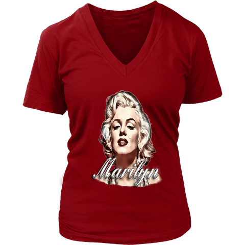 teelaunch T-shirt District Womens V-Neck / Red / S Womens V-Neck T-Shirt - Marilyn